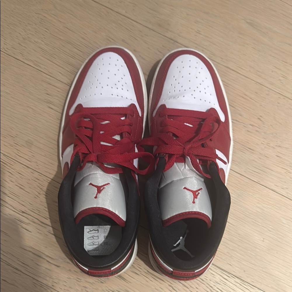 Jordan Red and White Classic Low-Top Sneakers